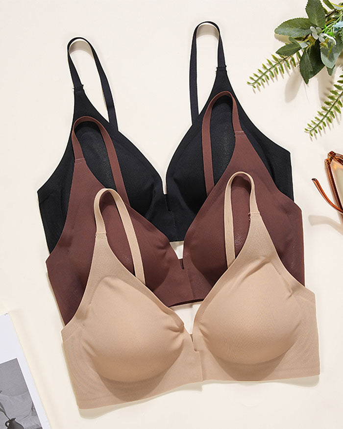 Front Closure Push up  Wireless Bras