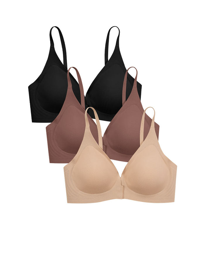 Front Closure Push up  Wireless Bras