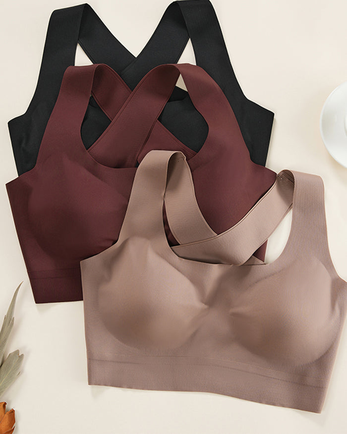 Cross Back Wireless Seamless Bras