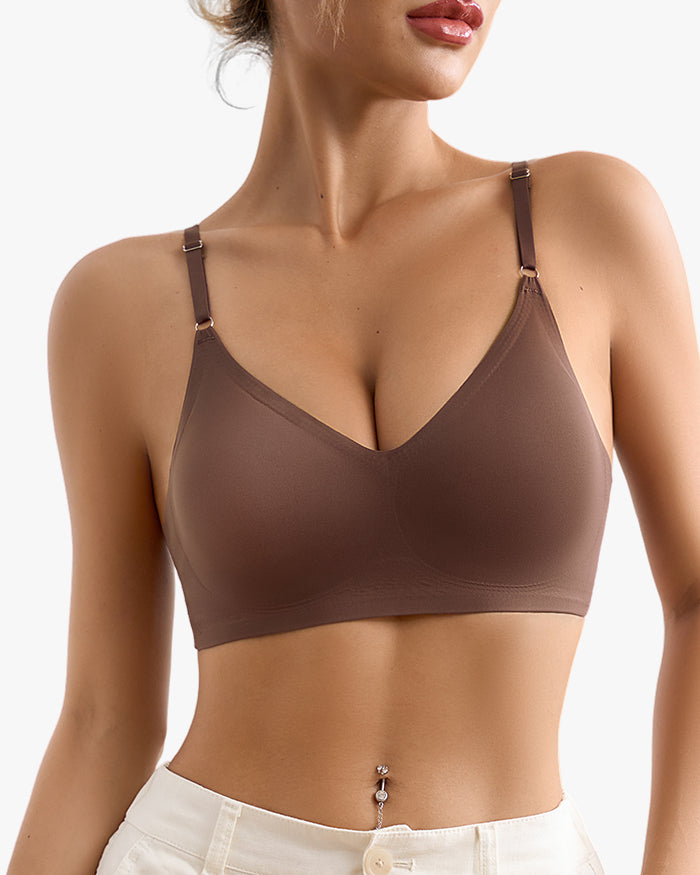 Back-Smoothing Seamless V-Neck Padded Bra