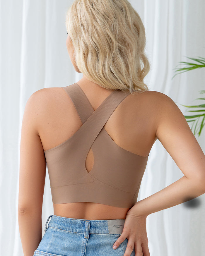 Cross Back Wireless Seamless Bras