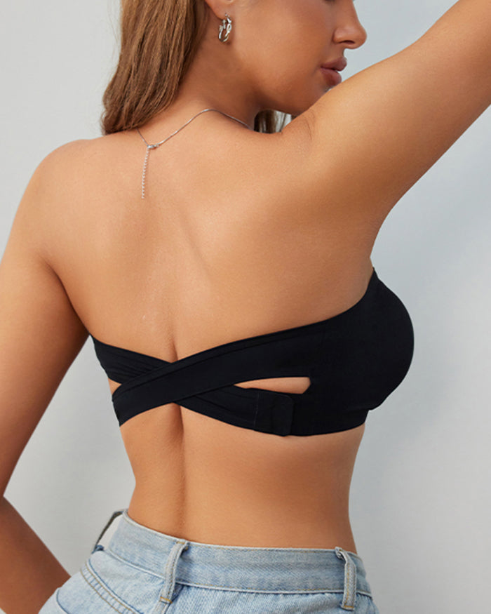 Cross Back Strapless Bra