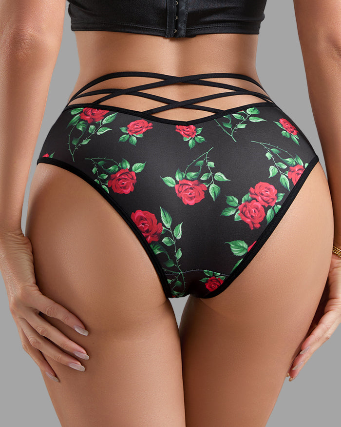 Rose Print Briefs