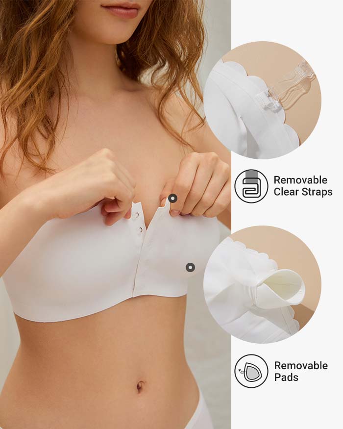 Non-Slip Front Closure Strapless Bra