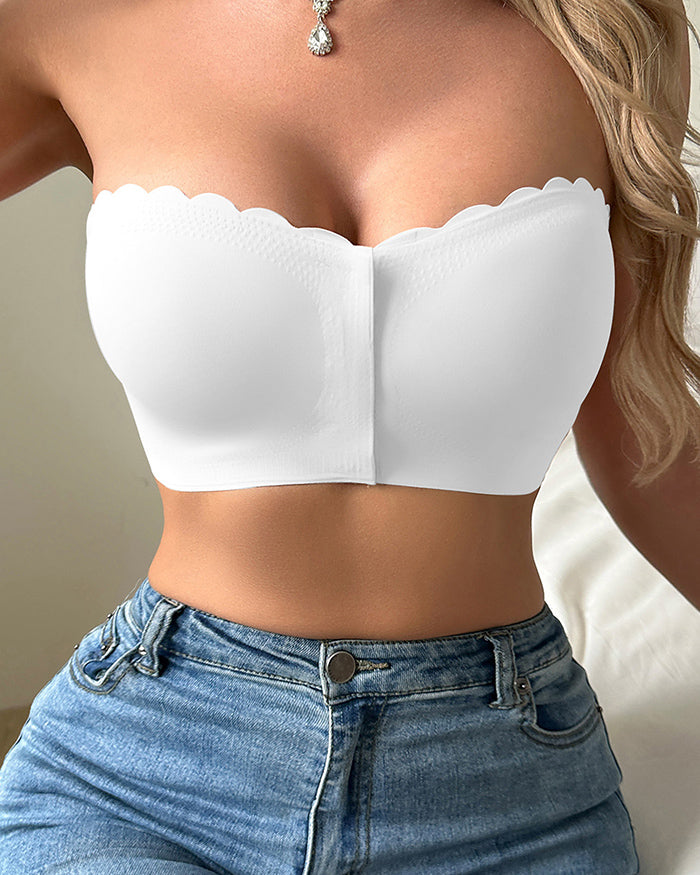 Non-Slip Front Closure Strapless Bra