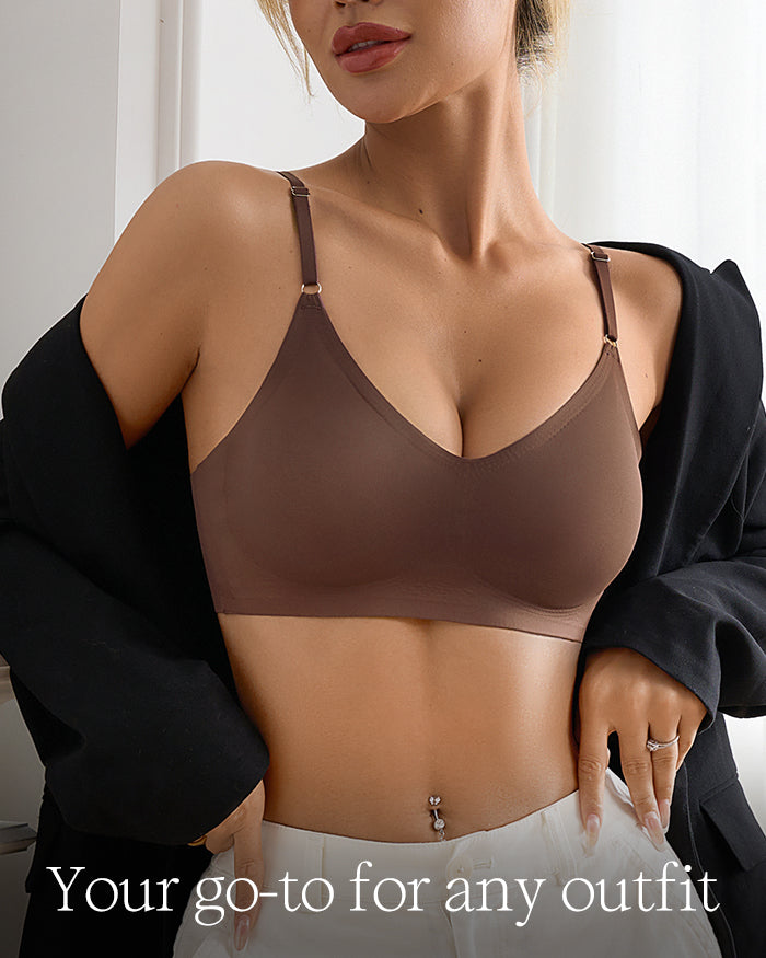 Back-Smoothing Seamless V-Neck Padded Bra