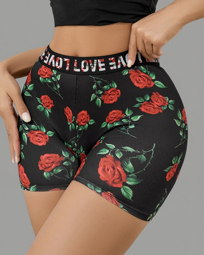 Rose Print Boyshorts