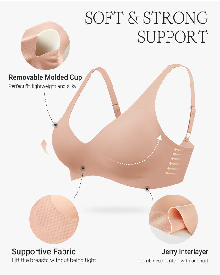 Wireless Seamless V Neck Bras