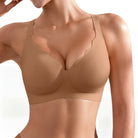 BA746 Wireless Push Up Scalloped Bra - Coffee