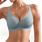 BA746 Wireless Push Up Scalloped Bra - Dusty Blue