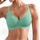 BA746 Wireless Push Up Scalloped Bra - Green