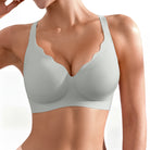 BA746 Wireless Push Up Scalloped Bra - Grey
