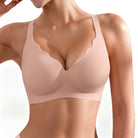 BA746 Wireless Push Up Scalloped Bra - Skin