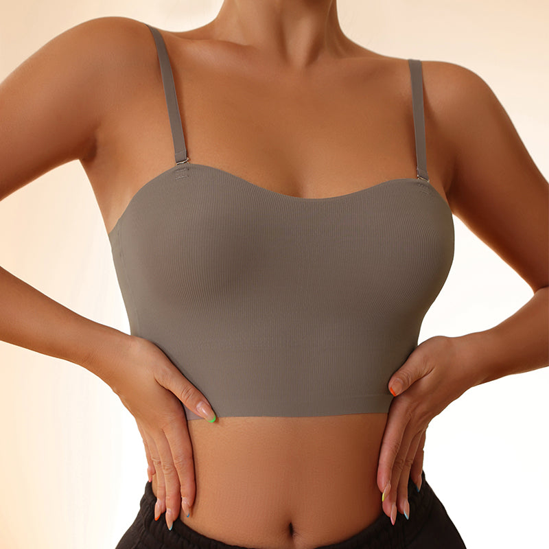 Mauve Everyday Ribbed Wireless Comfort Bra — product view 4
