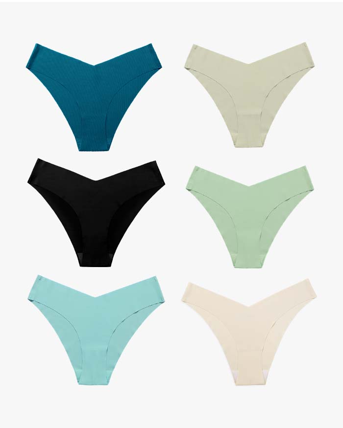 Seamless V-Waist  Bikini（6 Pack）