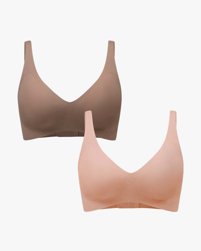 Wireless Seamless V Neck Bras(2 pack)