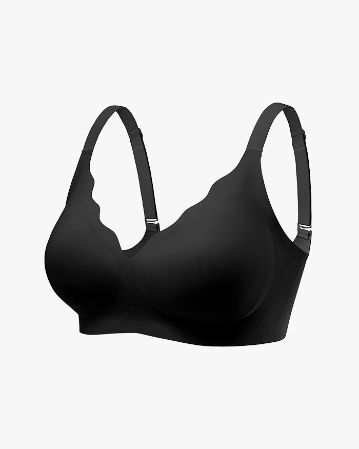 Wireless Push Up Scalloped Bra