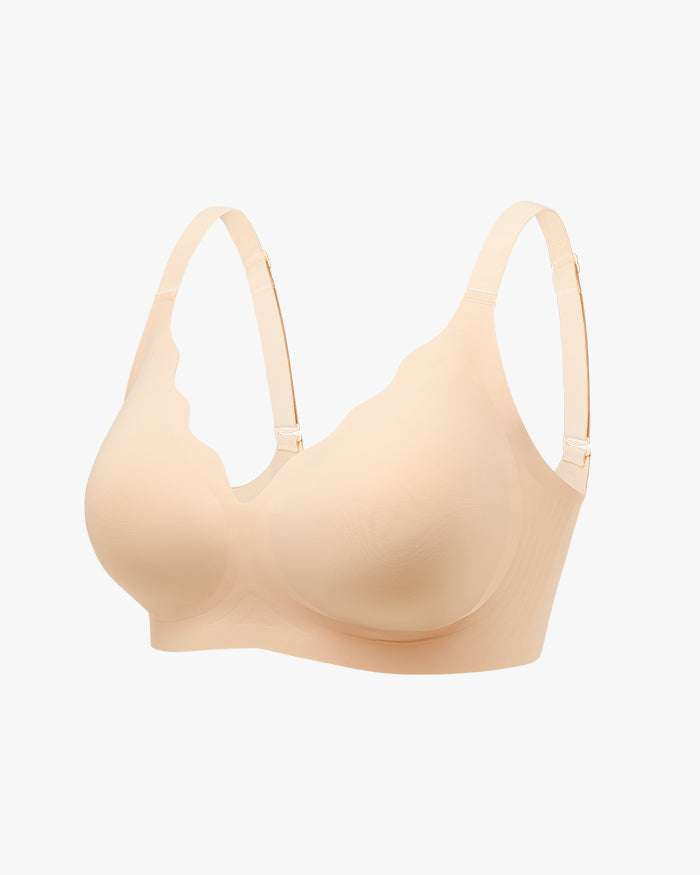 Wireless Push Up Scalloped Bra